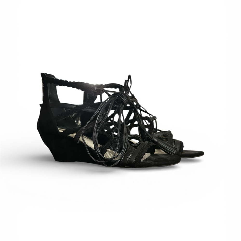 Bcbgeneration Black Strappy Gladiator Wedges Size… - image 2